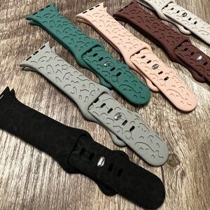 Brand New Sporty Silicone Watch Bands in Black and Teal with Textured Design